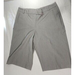 Worthington Bermuda Shorts Size 12 Modern Fit Flat Front Classic Grey Womens
